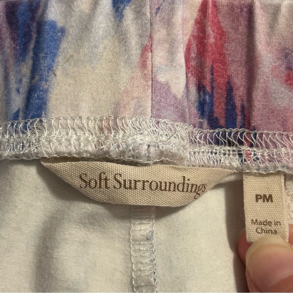 Soft Surroundings Have To Have Leggings Womens Petite Size PM Watercolor Print - Picture 3 of 7